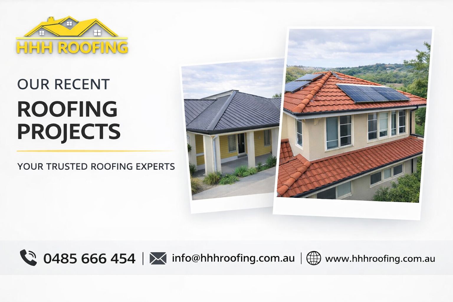 HHH Roofing projects hero image