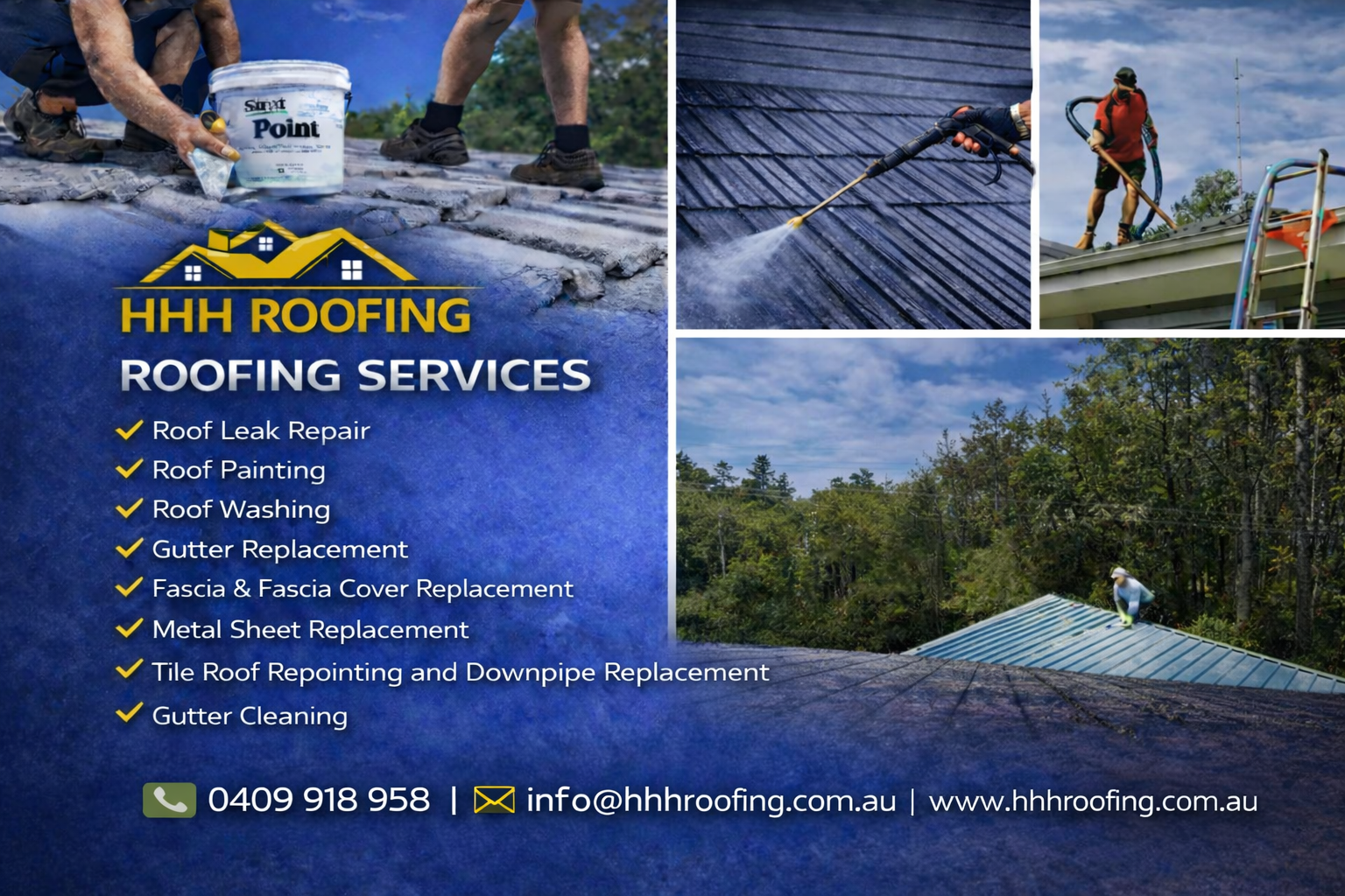 HHH Roofing services hero image